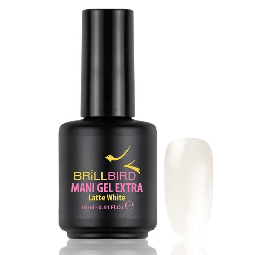 BrillBird Mani Gel Extra - Latte White 15 ml - Saját köröm erősítő gél lakk alap