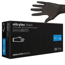   Nitrylex Black nitril gumikesztyű fekete 100db/doboz - M méret