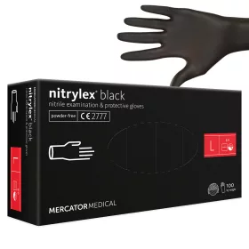   Nitrylex Black nitril gumikesztyű fekete 100db/doboz - L méret