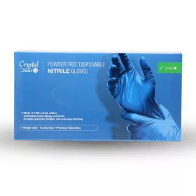 Crystal Nails Kék nitril gumikesztyű 100db - M