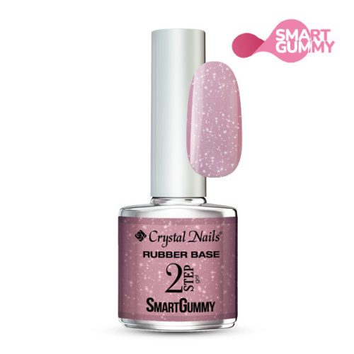 Crystal Nails 2S SmartGummy Rubber base gel - Nr6 Shimmer rose 8ml