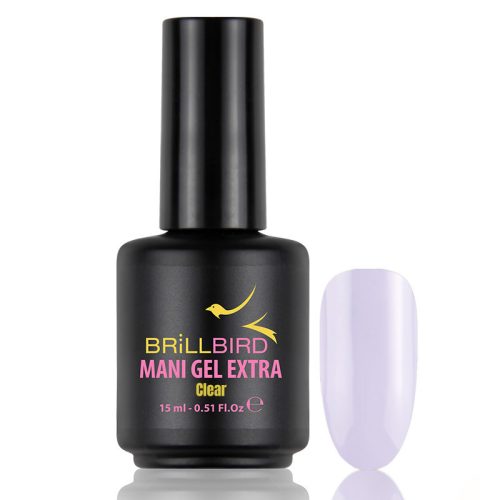 BrillBird Mani Gel Extra - Clear 15 ml - Saját köröm erősítő gél lakk alap
