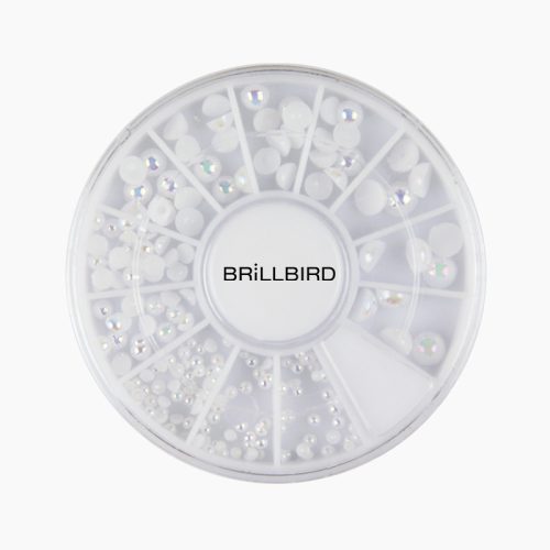 BrillBird Tárcsás félgömb gyöngy - fehér