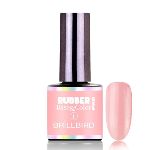 BrillBird Rubber Gel Base&Color - 1 Pink 8ml