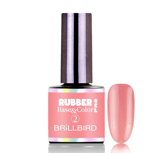 BrillBird Rubber Gel Base&Color - 2 Mauve 8ml