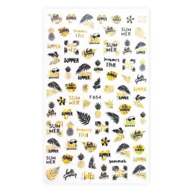 BrillBird Körömmatrica (F654 holo gold and black)