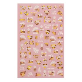 BrillBird Körömmatrica (F654 holo gold and white)