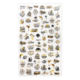 BrillBird Körömmatrica (F657 holo gold and black)