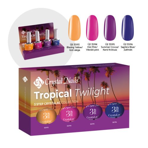 Tropical Twilight Crystal Nails 3 STEP CrystaLac készlet (4x4ml)