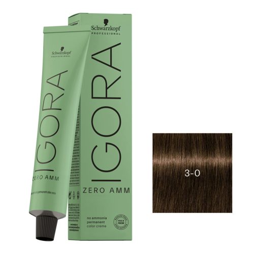 Schwarzkopf Igora Zero Amm ammóniamentes krémhajfesték 60 ml - 3-0