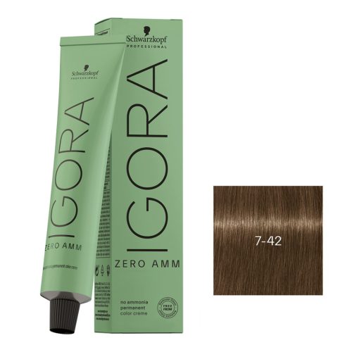 Schwarzkopf Igora Zero Amm ammóniamentes krémhajfesték 60 ml - 7-42