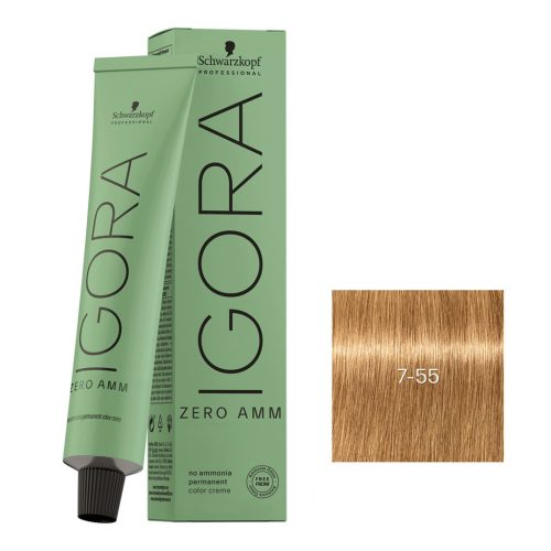 Schwarzkopf Igora Zero Amm ammóniamentes krémhajfesték 60 ml - 7-55