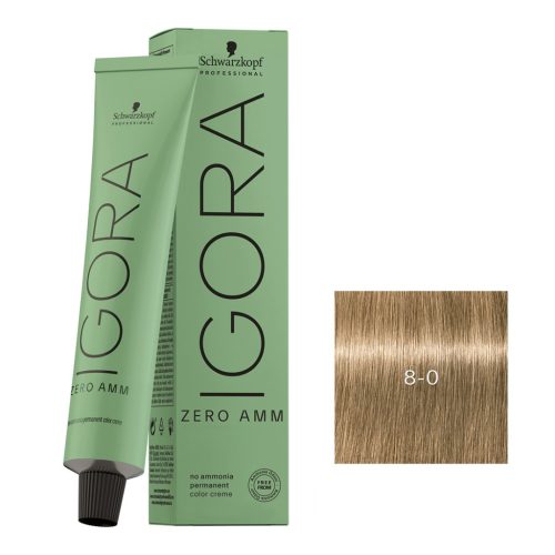 Schwarzkopf Igora Zero Amm ammóniamentes krémhajfesték 60 ml - 8-0