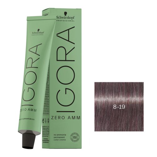 Schwarzkopf Igora Zero Amm ammóniamentes krémhajfesték 60 ml - 8-19