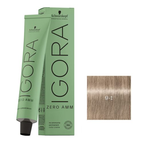 Schwarzkopf Igora Zero Amm ammóniamentes krémhajfesték 60 ml - 9-1