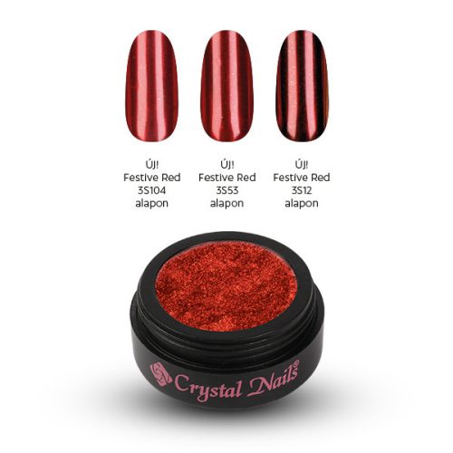 Crystal Nails ChroMirror króm pigmentpor - Festive Red