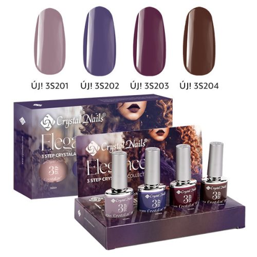 Elegance Crystal Nails 3 STEP CrystaLac készlet (4x4ml)