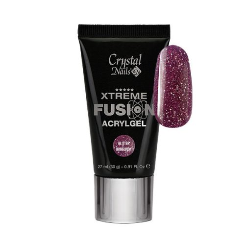 Crystal Nails Xtreme Fusion AcrylGel - Glitter Burgundy 27ml (30g)