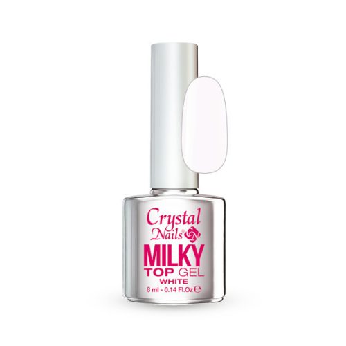 Crystal Nails Milky Top Gel - White 8ml