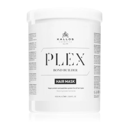 Kallos Plex Bond Builder hajpakolás növényi protein és Peptid komplex-szel 1000 ml