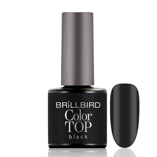 BrillBird Color Top Coat - Black 8 ml