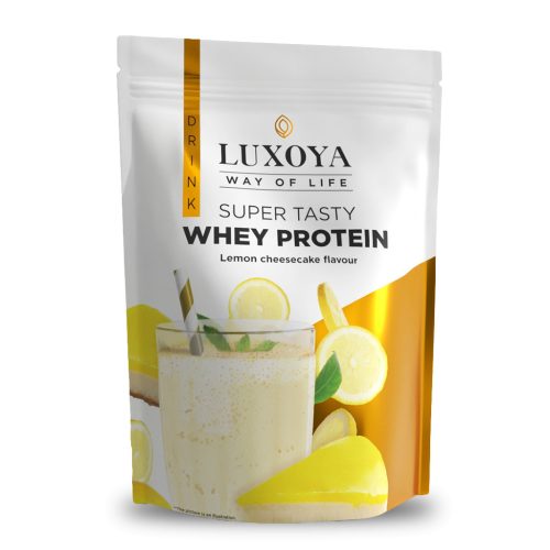 Luxoya Whey Protein - Tejsavó fehérje italpor 450g DOY - Citromos sajttorta ízű