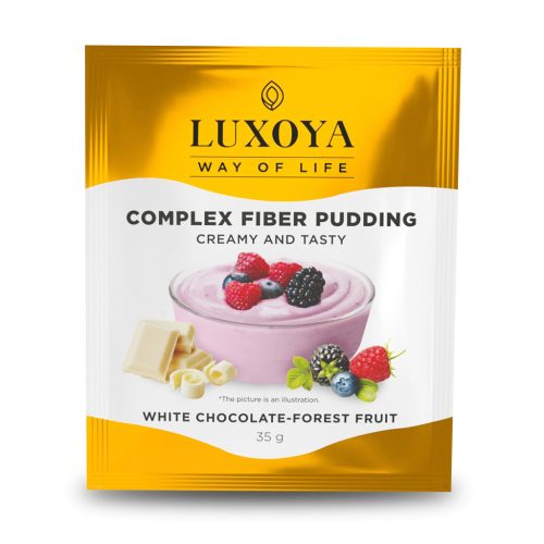 Luxoya Complex Fiber Pudding - Rost puding 35g - Fehér csokoládé-Erdei gyümölcs ízű