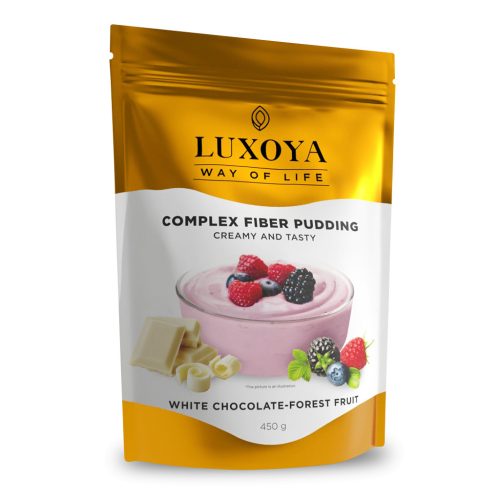 Luxoya Complex Fiber Pudding - Rost puding 450g DOY - Fehér csokoládé-Erdei gyümölcs ízű