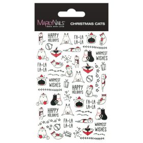 Vizes Körömmatrica - Christmas Cats