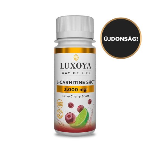 Luxoya L-CARNITINE SHOT 3.000 mg FOLYÉKONY L-KARNITIN 60 ml, Meggy-lime ízű