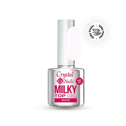 Crystal Nails HEMA Free Milky Top Gel - White 4 ml