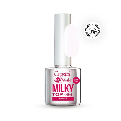 Crystal Nails HEMA Free Milky Top Gel - White 8 ml TF