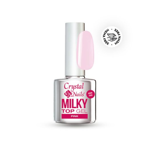 Crystal Nails HEMA Free Milky Top Gel - Pink 4 ml