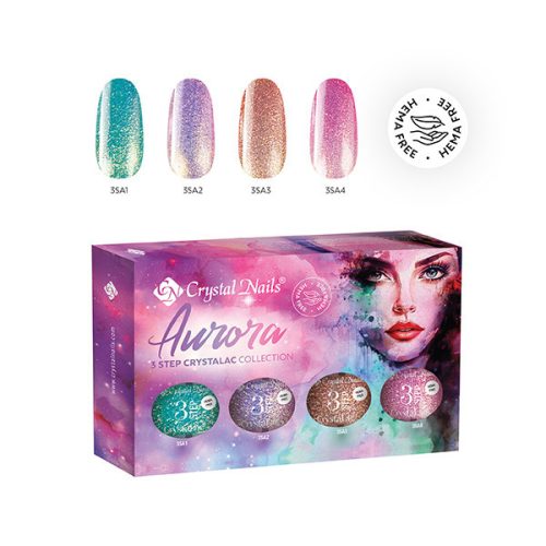 Crystal Nails TPO FREE Aurora 3 STEP CrystaLac készlet (4x4ml)