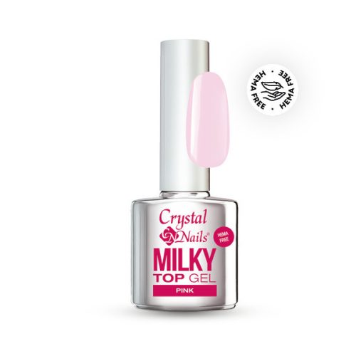 Crystal Nails HEMA Free Milky Top Gel - Pink 8 ml