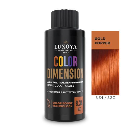 COLOR DIMENSION - Ápoló és ragyogást fokozó hajszínező 8.34/8GC - 60 ml