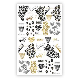 BrillBird Vizes körömmatrica - Gold leopard