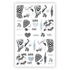 BrillBird Vizes körömmatrica - Silver Zebra