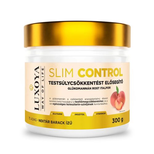 Luxoya Slim Control - Testsúlycsökkentést elősegítő glükomannán rost italpor – Barack Nektár ízű - 300 g