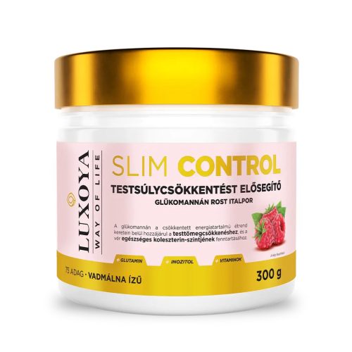 Luxoya Slim Control - Testsúlycsökkentést elősegítő glükomannán rost italpor – Vadmálna ízű - 300 g