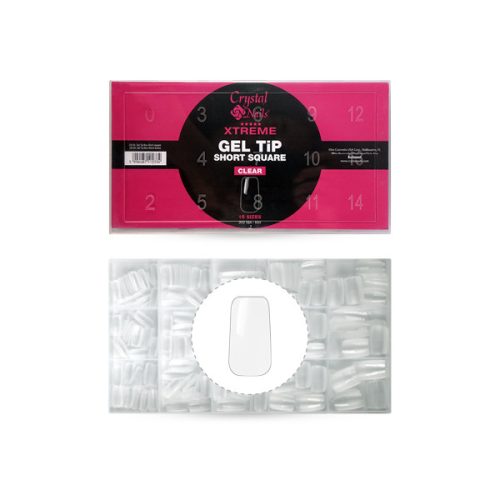 Crystal Nails Xtreme Gel Tip Box - Rövid kocka