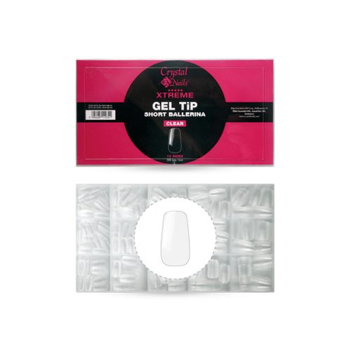 Crystal Nails Xtreme Gel Tip Box - Rövid balerina