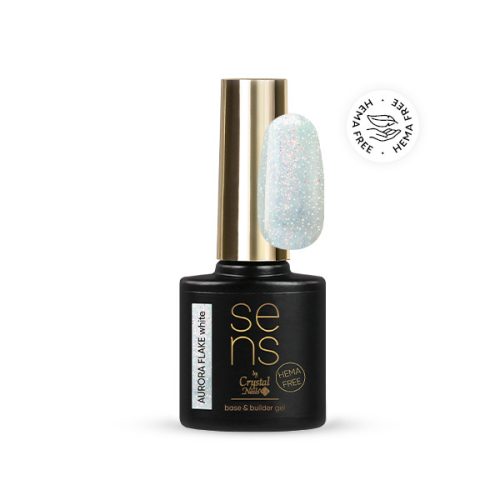 SENS AURORA FLAKE HEMA Free base&builder gel - White 10 ml