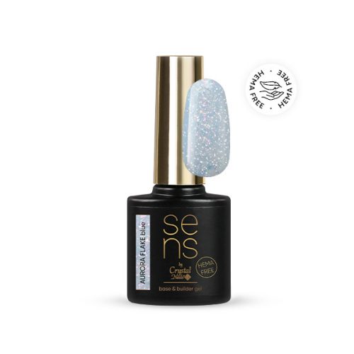 SENS AURORA FLAKE HEMA Free base&builder gel - Blue 10 ml