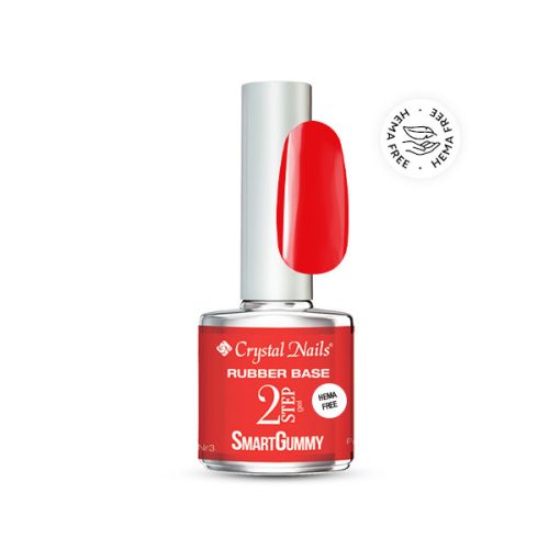 Crystal Nails 2S SmartGummy HEMA Free Rubber base gel - Nr3 Passion Red 8ml