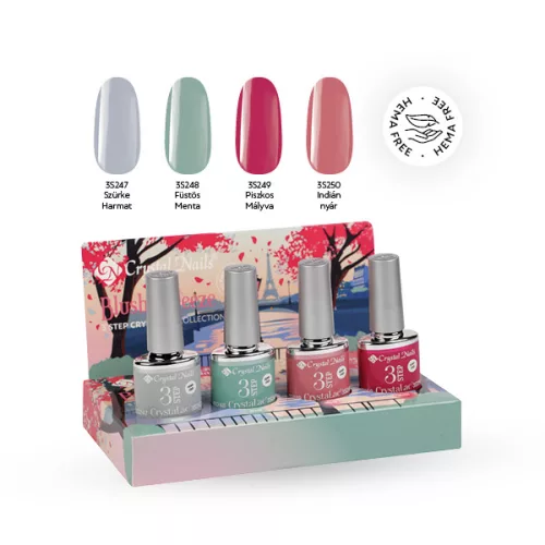Crystal Nails TPO FREE Blush&Breeze 3 STEP CrystaLac készlet (4x4 ml)