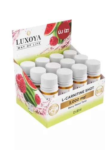 Luxoya L-CARNITINE SHOT 3.000 mg 12x60 ml gyűjtődőboz - Görögdinnye-málna ízű