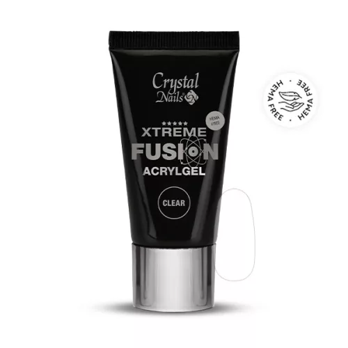 Crystal Nails Xtreme Fusion HEMA Free AcrylGel Clear - 27ml (30g) TF