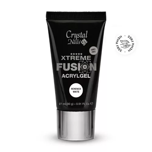 Crystal Nails Xtreme Fusion HEMA Free AcrylGel Renewed White - 27ml (30g) TF