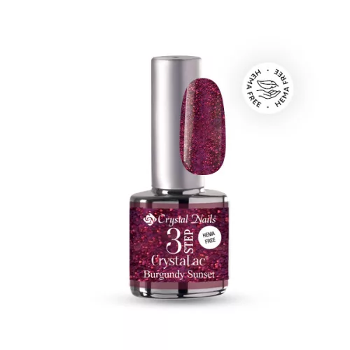 Crystal Nails TPO FREE 3 STEP HEMA Free CrystaLac - Burgundi Sunset (8ml)